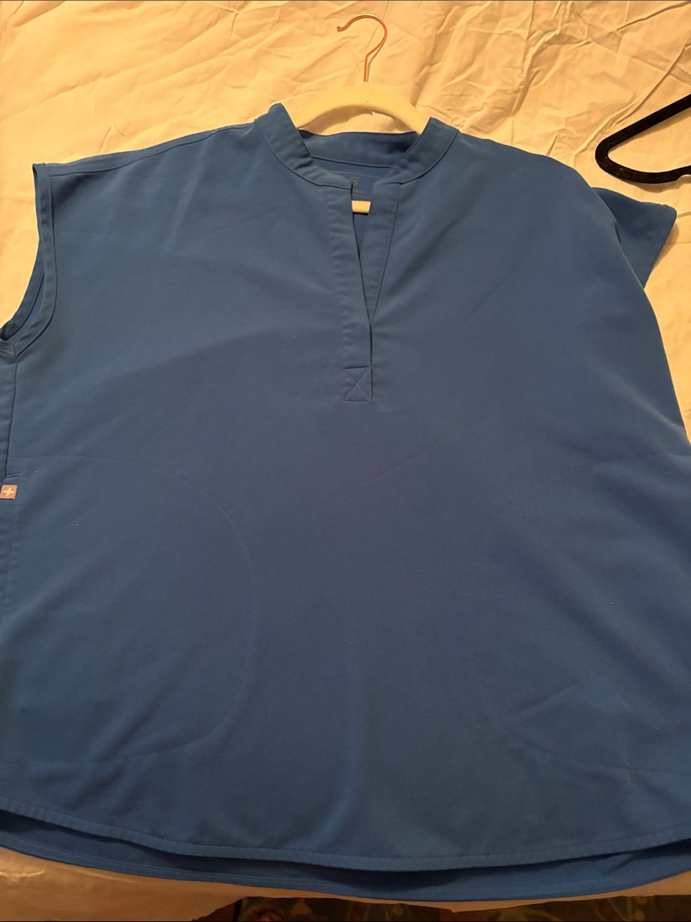 Figs Women's royal blue Short Sleeve Polo-Style Medical Top